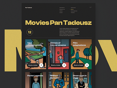 Website for Museum art dark design modern movie museum ui ux web website yellow