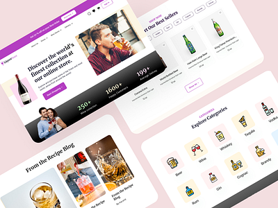 Online Wine Shop Landing Page alcohol beer ecommerce landing page minimal online delivery restaurant shop store uidesign uiux website wine winery wineshop