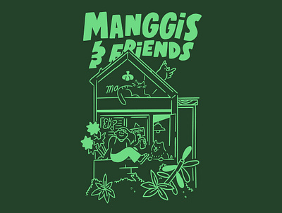 Manggis & Friends animals bali cafe canggu food friends fun illustration indonesia tasty tshirt typography vegan