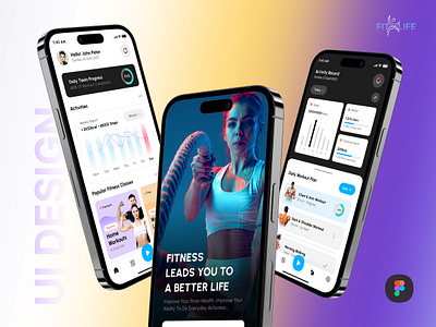 Gym & Fitness App Design android app app design app ui branding creative ui design fitness app fitness tracking gym and fitness app ui gym app ui ios app ui ui concept ui design ui trending ui ux workout app ui