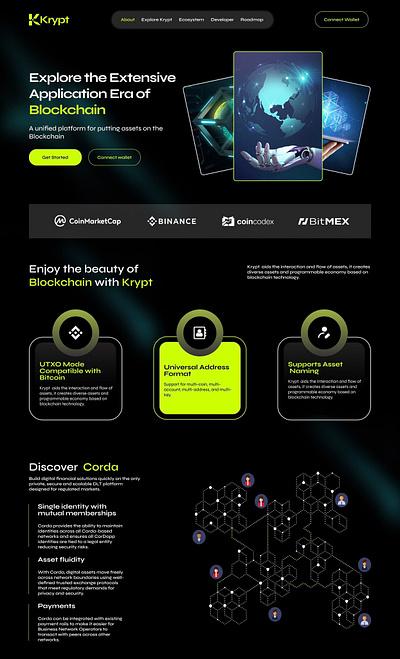 Krypt Blockchain Website animation branding graphic design logo motion graphics ui