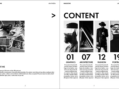 Contents Page Layout adobe indesign branding design graphic design layout layout design magazine print design template template design