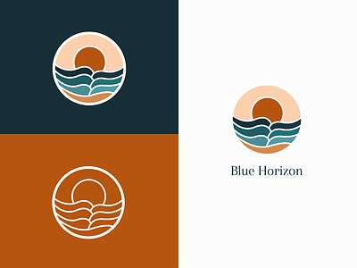 Blue Horizon Airline Brand Concept branding design flights glucode graphic design illustration island logo logo design mock up travel vector
