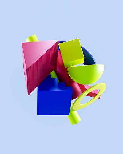 Balance | Two 3d 3d design art artwork bauhaus color design geometric illustration motion peter tarka
