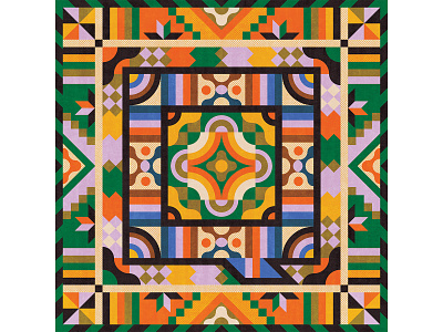 Quiet Quilting 36daysoftype adobe colourful fabric geometrical illustration line muti pattern pattern design q quilt qulitsquare shape typeillustration vector