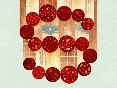 Some Salami Slices 36daysoftype adobe food forcedperstective geometric halftone illustration illustrator line meat muti noise photoshop s salami texture true grit typeillustration vector