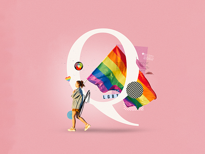 Q - Queer 36daysoftype collage collage art collage digital collage maker collageart design flag graphic graphicdesign illustration letter lettering lgbt q queer rainbow type typo typography