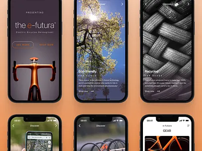 The e-futura ai e bicycle futurisitc recycled ui