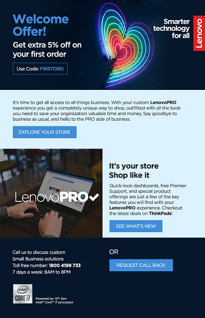 Welcome Offer - Lenovo customerelite mailer mailerdesign product welcomeoffer