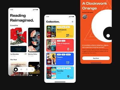 Ebook Mobile App app app design audiobook book book app book store books clean ebook ebook app library mobile app mobile design novel reader reading app ui ui design ux