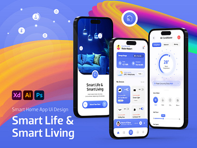 Smart Home App - UI Design android app app design app ui branding creative ui design design home control app home security app ios app logo smart home app design smart home app ui smart life app design ui ui concept ui design ui trending