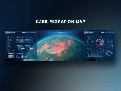 Visualization of epidemic case migration 3d ae animation big data bigdata design fui hud motion graphics ui visualization