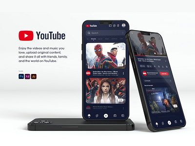 YouTube App Redesign android app app design app ui branding creative ui design design ios app ui ui concept ui design ui trending ui ux youtube app ui youtube redesign youtube redesign app