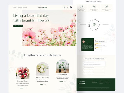 FlowerShop Landingpage concept branding dailyui design figma flowershop flowerweb flowerwebsite illustration illustrator landingpageflower logo ui uiux vector websiteui websiteuiux