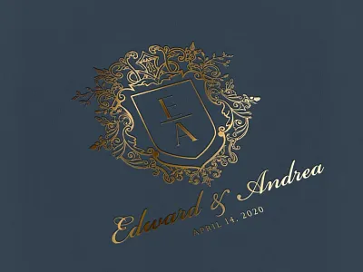 Timeless, Classic, Vintage Wedding Crest bespoke wedding logo custom monogram custom wedding logo design illustration logo luxury logo luxury wedding logo wedding logo wedding monogram
