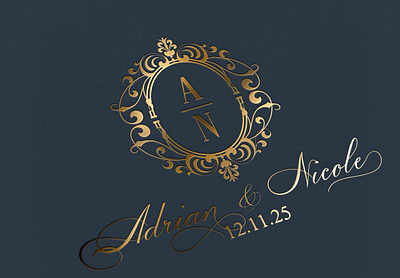 Classic Wedding Logo Design bespoke wedding logo custom monogram custom wedding logo design illustration logo luxury logo luxury wedding logo wedding logo wedding monogram