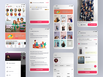 Shop, Donate, and Earn Rewards with Myntra's Redesigned App 3d animation app branding design graphic design icon illustration interface logo minimal mobile motion graphics myntra typography ui ux vector web website