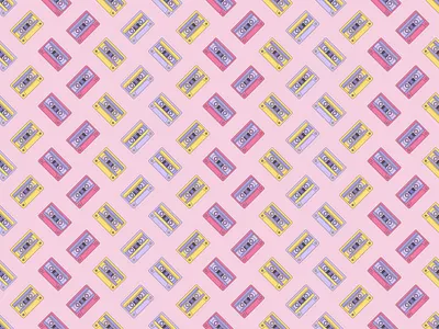 Seamless pattern of musical technique retro-wave y2k design illustration pattern vector y2k