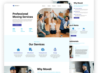 Moving Services Webdesign commercial design figma graphic design house landing moving new home residential responsive services storage ui website