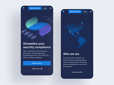Mobile version for Secureframe illustration mobile version web design