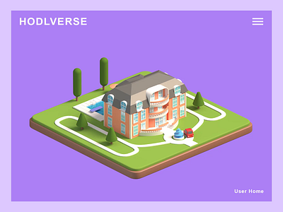Hodlverse - User home 3d 3danimation animation app blender city game graphic design house illustration isometric landing page lowpoly motion graphics product design render ui unity video visual design