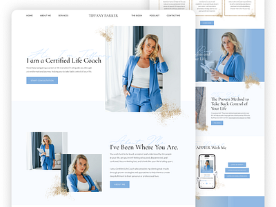 Life Coach Webdesign book business career consultation design figma gold graphic design happy health landing life coach personal podcast ui website wellness writer