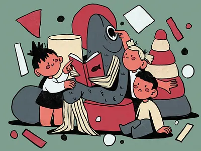 Fantastic Worlds: Kindergarten book illustration children creative illustration design design studio digital art digital artist digital illustration fish fun funny illustration graphic design illustration illustration art illustrator kids kindergarten people playroom procreate