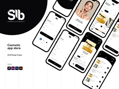 Cosmetic App Store app beauty cosmetic design ecommerce figma graphic design product screens shop skincare store ui ux woman