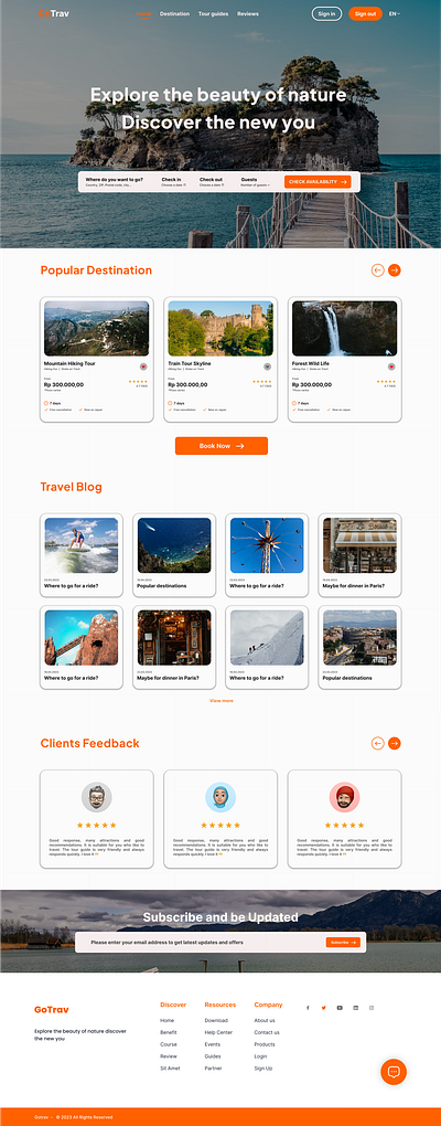 UI Web Travel ui