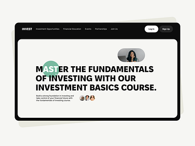 Landing page design - Women's Investment Course branding design graphic design illustration logo typography ui ux
