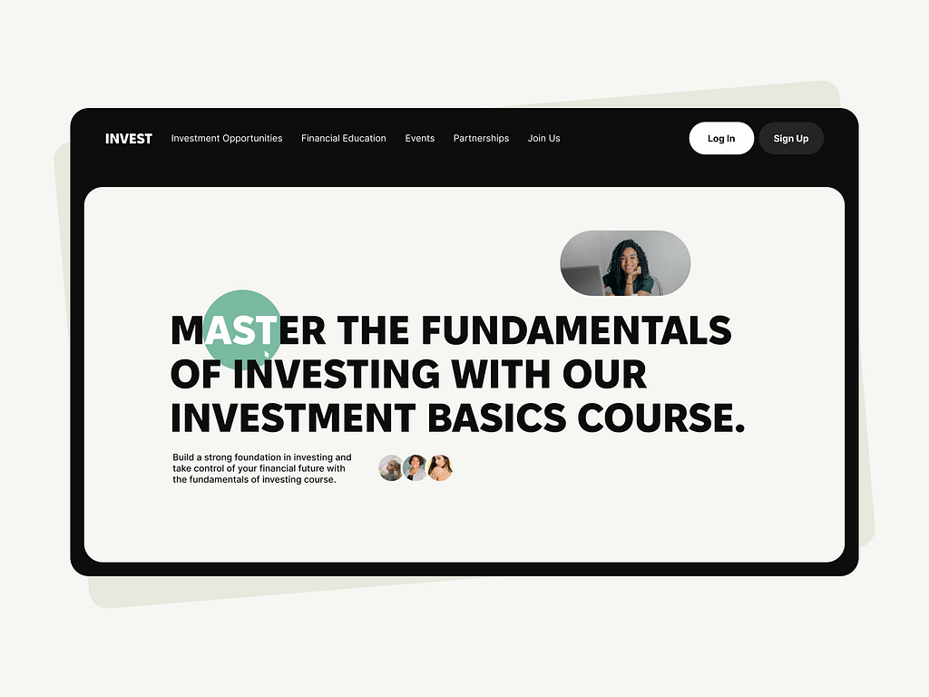 Landing page design Women's Investment Course by Dovha Viktoriia on