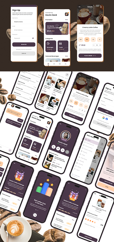 Biji - Coffee Shop Mobile App Framework7 Template android coffee coffee shop design mobile mobile app mobile application product design template trending uiux website