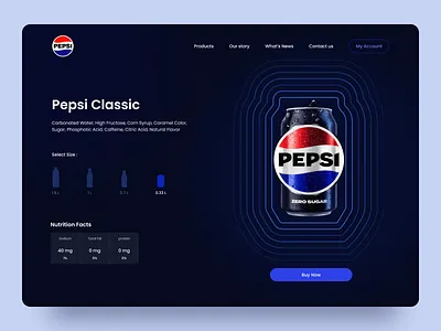 Pepsi Landing Page Redesign 🥤 animated design concept concept desing darkmode design illustration landing page landing page redesign logo pepsi pepsi rebrand redesign ui ui design user interface