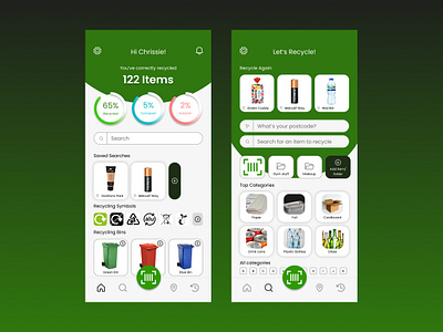Recycling App UI Screens