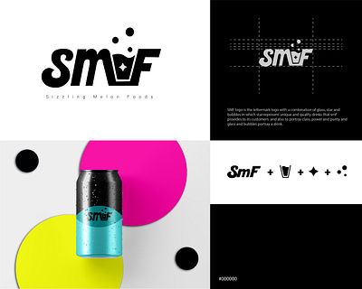 Logo design of SMF [ Drink Brand ] app brand identity branding design graphic design illustrat illustration logo logo design ui ux vector