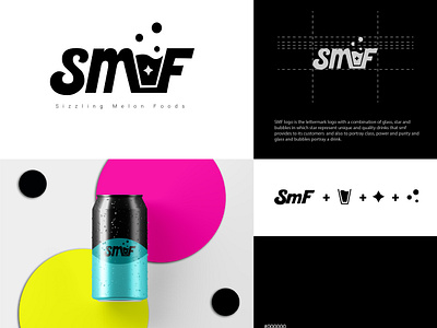 Logo design of SMF [ Drink Brand ] app brand identity branding design graphic design illustrat illustration logo logo design ui ux vector