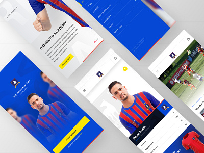 Richmond Académy - Football Club Apps app design graphic graphic design interface ui uiux