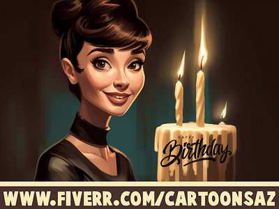 Happy Birthday Audrey Hepburn! actress art audrey hepburn award cartoon portrait cartoonsaz digital painting egot fiverr funny helping others illustration inspirational quotes