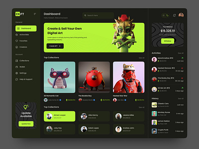 NFT Dashboard Concept dashboard dashboard concept dashboard ui nft nft app nft dashboard nft marketplace nft website trading dashboard uiux