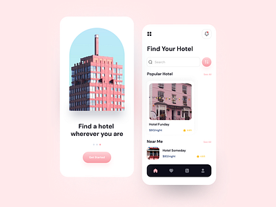 Roomie - Hotel Booking App app booking mobile ui uiux