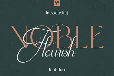 NOBLE FLOURISH - ELEGANT FONT DUO brand branding bundle creative design font illustration lettering logo ui