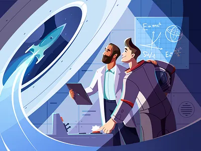 Finding a Technical Co-Founder: Tips and Strategies blog branding characters design fireart fireart studio illustration launch logo people rocket space ui ux vector web design