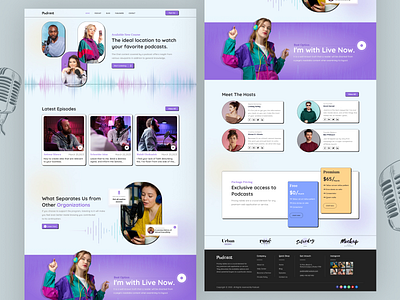 Podcast Landing Page design interview music podcast podcast website podcasting recording saas streamingui talk show ui uidesign uiux ux web design webdesign website