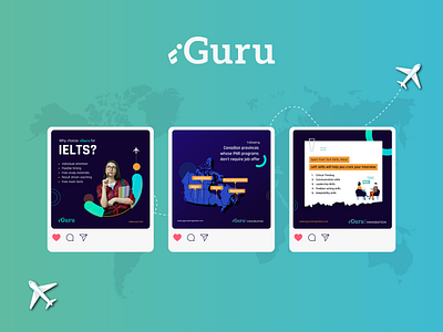 Social media design for iGuru animation branding design facebook graphicdesign illustration immigrationservice instagram logo motion graphics socialmediaposts socialmediatemplate visaservices workpermisservices