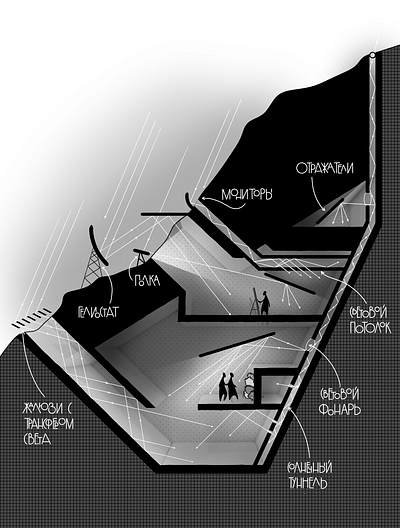 Underground laboratory design graphic design illustration typography