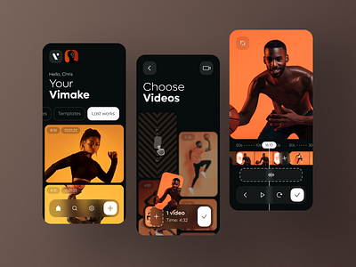 Vimake — Video Editor Mobile App app creation design development mobile ui video video editor videomaker