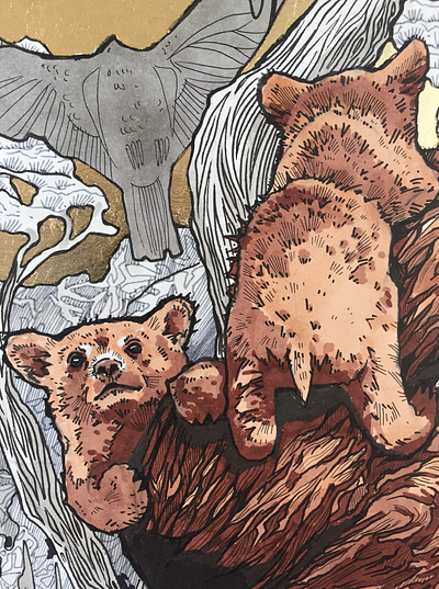 bear cubs design graphic design illustration