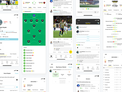Football-based social media app app branding design ios mobile product ui ux website