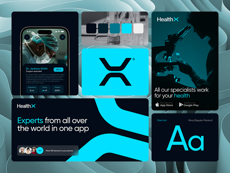 Health X® Healthcare app / Medical booking platform / Branding by