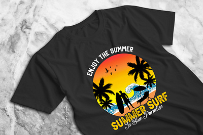 trendy summer surf t-shirt design best best t shirt branding deigner design designer graphic design illustration logo love summer sun sunset surf t shirt text tree trendy typography ui